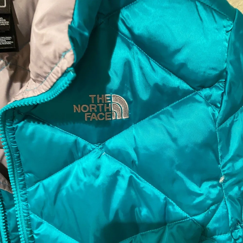 Teal blue The North Face puffer jacket girls size XL #pufferjacket